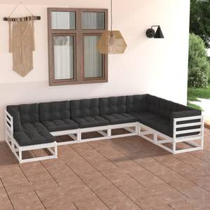 Gartenmöbel-Set 3009815-2 (8-teilig) Weiß - Massivholz - Holzart/Dekor - 70 x 67 x 70 cm