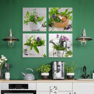 Set De Tableaux HERBES Fleurs Nature 60 x 60 x 60 cm