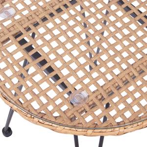 Gartenmöbelset 3-teilig Beige - Metall - Rattan