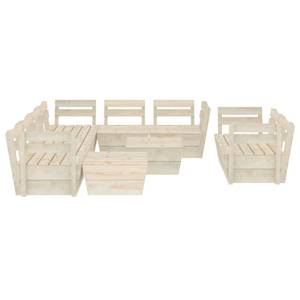 Mobilier de jardin Beige - Bois massif - Bois/Imitation - 60 x 30 x 60 cm