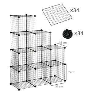 Regalsystem 838-269V00BK Schwarz - Kunststoff - 35 x 35 x 35 cm