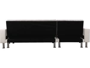 Konvertibles Ecksofa "Theo" - Weiß und G Weiß - 147 x 82 x 258 cm