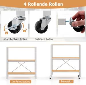 Rollwagen VL32444ZM Braun - Holzwerkstoff - 36 x 86 x 76 cm