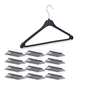 Cintres pour vêtements set de 120 Noir - Argenté - Métal - Matière plastique - 43 x 23 x 1 cm