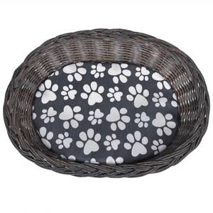 Katzenhaus 170222 Grau - Rattan - Holzart/Dekor - 33 x 34 x 44 cm