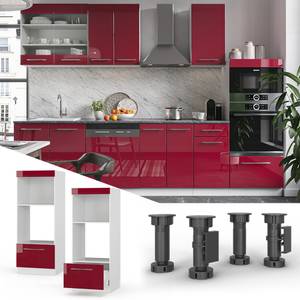 Mikrowellenschrank Fame-Line 38528 Hochglanz Bordeaux - Weiß