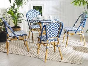 Gartenset RIFREDDO 5-tlg Beige - Blau - Weiß - Polyrattan - 70 x 88 x 70 cm