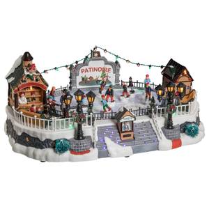 Weihnachtskrippe Eislaufplatz Kunststoff - 40 x 28 x 18 cm