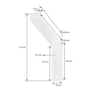 2er Set Regalhalter aus Metall Weiß - Tiefe: 21 cm