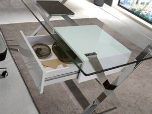 Bureau 3255 Blanc - Verre - 145 x 75 x 75 cm