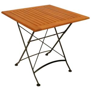 Bistrotisch HOFGARTEN Schwarz - Braun - Metall - Massivholz - Holzart/Dekor - 75 x 75 x 75 cm