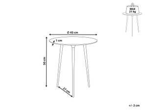 Beistelltisch WAIPU Schwarz - Gold - Metall - 45 x 50 x 45 cm