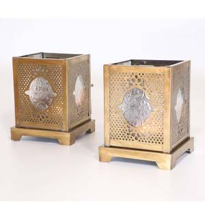 Orientalisches Glaswindlicht Mahir  Set Gold - Glas - Metall - 10 x 12 x 10 cm