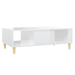 Couchtisch DE992 Weiß - Massivholz - 60 x 35 x 104 cm