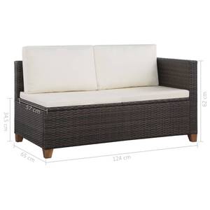 Garten-Sofagarnitur Braun - Metall - Polyrattan - 60 x 36 x 60 cm