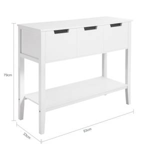 Table Console FSB51-W Blanc - Bois manufacturé - 93 x 79 x 33 cm