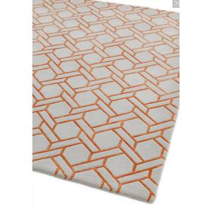 Tapis de salon moderne NAVEL LINES Orange - 120 x 170 cm