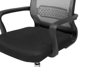 Chaise de bureau LEADER Noir - Gris foncé - Gris - Argenté - Textile