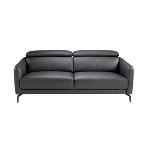 Sitzer-Sofa aus schwarzem Rindsleder Schwarz - Echtleder - Textil - 157 x 94 x 100 cm