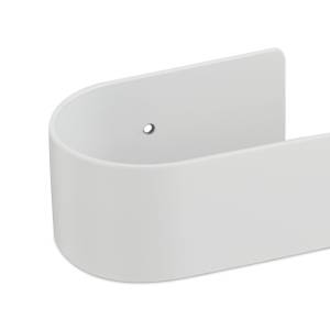 2 x Handtuchhalter Edelstahl weiß Weiß - Metall - 45 x 4 x 6 cm