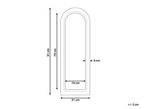 Miroir SARRY Marron - Blanc - Bois massif - 31 x 91 x 4 cm