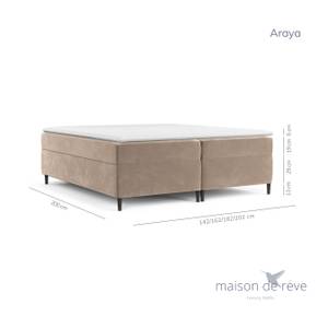 Boxspringbett  Araya II Taschenfederkern Hellbraun - Breite: 180 cm