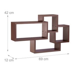 Wandregal Cube freischwebend Braun - Holzwerkstoff - 69 x 42 x 12 cm