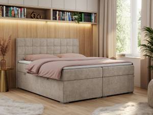 Boxspringbett CARMEN Sandbraun - Breite: 200 cm - H4 - Textil