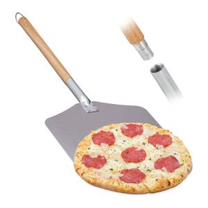 Pizzaschaufel Aluminium Braun - Silber - Holzwerkstoff - Metall - 31 x 3 x 79 cm