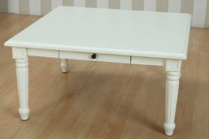 Table basse Amaretta Blanc - Bois massif - 100 x 45 x 100 cm