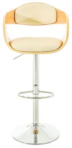 Tabouret de bar Kingston Lot de 2 Imitation hêtre - Blanc crème