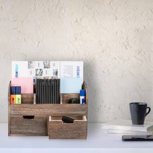 Organizer Schreibtisch Holz Braun - Holzwerkstoff - 37 x 25 x 15 cm
