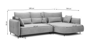 Ecksofa Oblivio Beige - Ecke davorstehend rechts - Ottomane davorstehend rechts