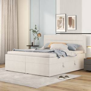 Doppelpolsterbett M247-01 Beige - Massivholz - 141 x 105 x 208 cm