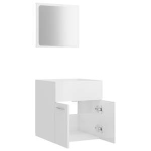 Meubles de Salle bain 804829 (lot de 2) Blanc - Bois manufacturé - Bois massif - 39 x 37 x 41 cm