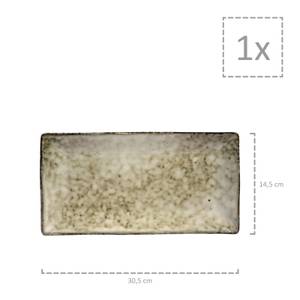 2-tlg. Servierplatten Set Pompei Beige - Stein - 36 x 7 x 37 cm