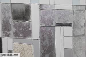 Acrylbild handgemalt Glashaus Grau - Massivholz - Textil - 140 x 70 x 4 cm