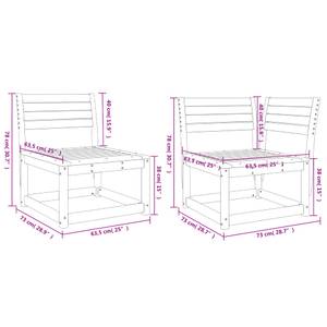 Gartensitzgruppe K2264(5-tlg) Braun - Massivholz - 78 x 73 x 64 cm