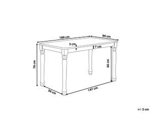 Table de salle à manger CARY 90 x 76 x 180 cm