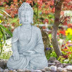 Buddha Figur sitzend 40 cm Grau