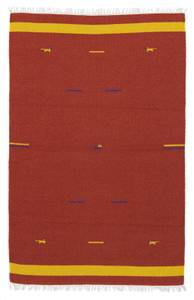 Kelim Modern - 180x120cm Rot - Naturfaser - 120 x 1 x 180 cm