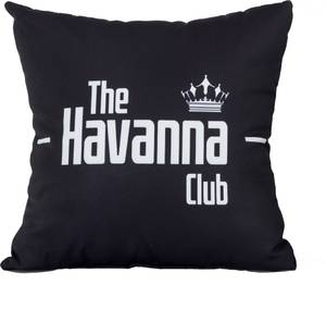 Kissenhülle The Havanna Club Schwarz - Weiß - Textil - 45 x 1 x 45 cm