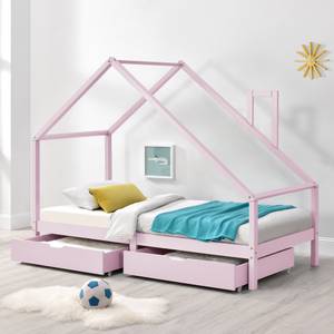 Kinderbett Assling Pink - Massivholz - 200 x 162 x 90 cm