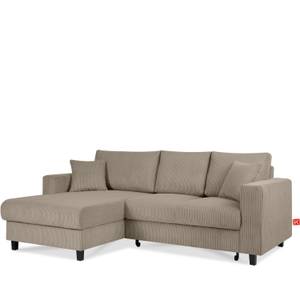 Ecksofa EGRET Beige - Armlehne beidseitig montierbar - Ecke davorstehend links - Ottomane davorstehend links