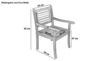 Gartenstuhl CORUNA Beige - Massivholz - Holzart/Dekor - 68 x 92 x 58 cm