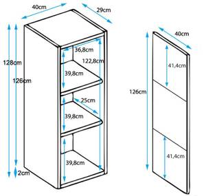 Vitrine Luke V3 mit Füße Schwarz - Höhe: 128 cm