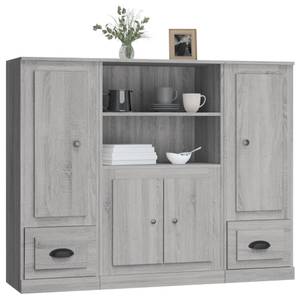 Highboard 3er Set DE9092 Eiche Grau Dekor