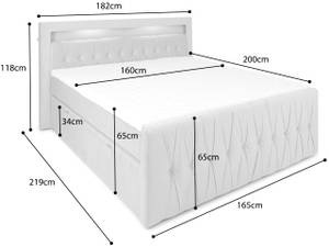 Bett Valencia mit Schubladen Grau - Breite: 160 cm