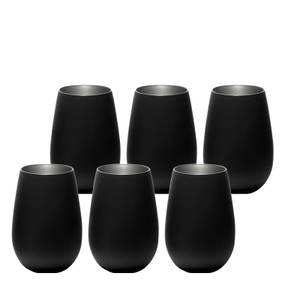 Becher Elements 6er Set Schwarz - Silber