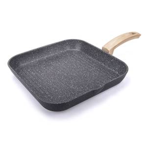 Grillpfanne Etnea Wood Schwarz - Metall - 30 x 7 x 47 cm